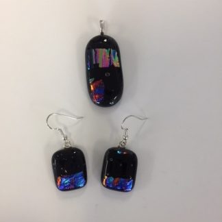 glass pendant and earring set