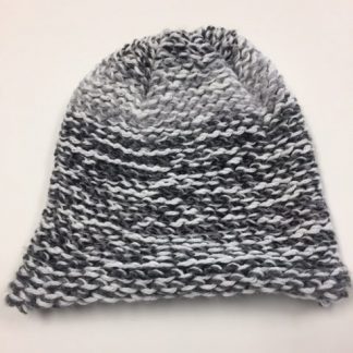 grey and white hat