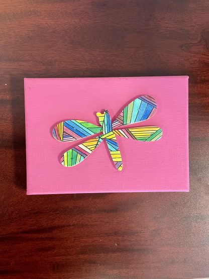 Dragonfly on Canvas (Pink)